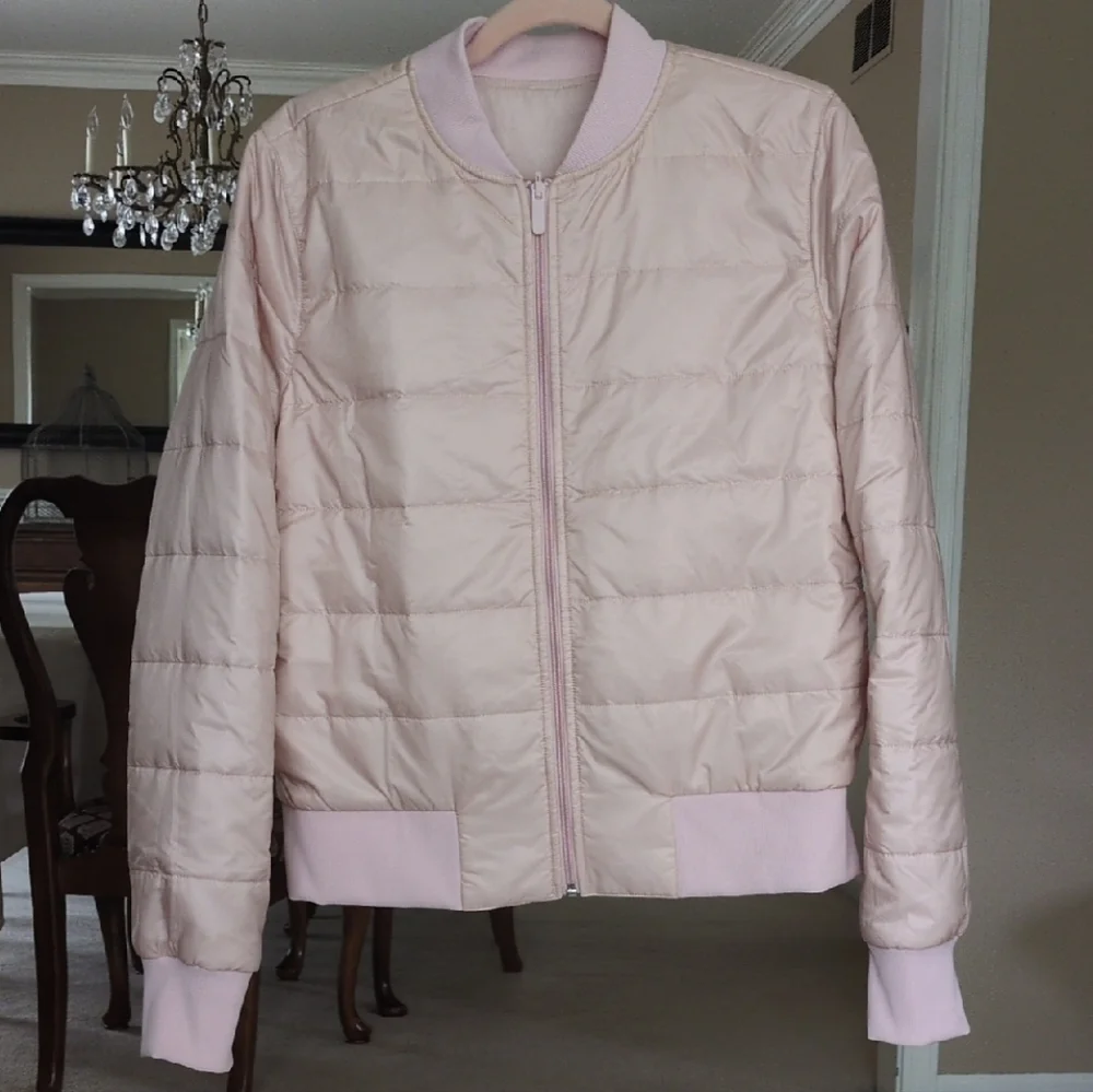 Lululemon Pink Non-Stop Bomber Jacket Quilted Satin - Picture 4 of 7
